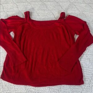 By Anthropologie Jamie Ribbed Open Shoulder Sweater